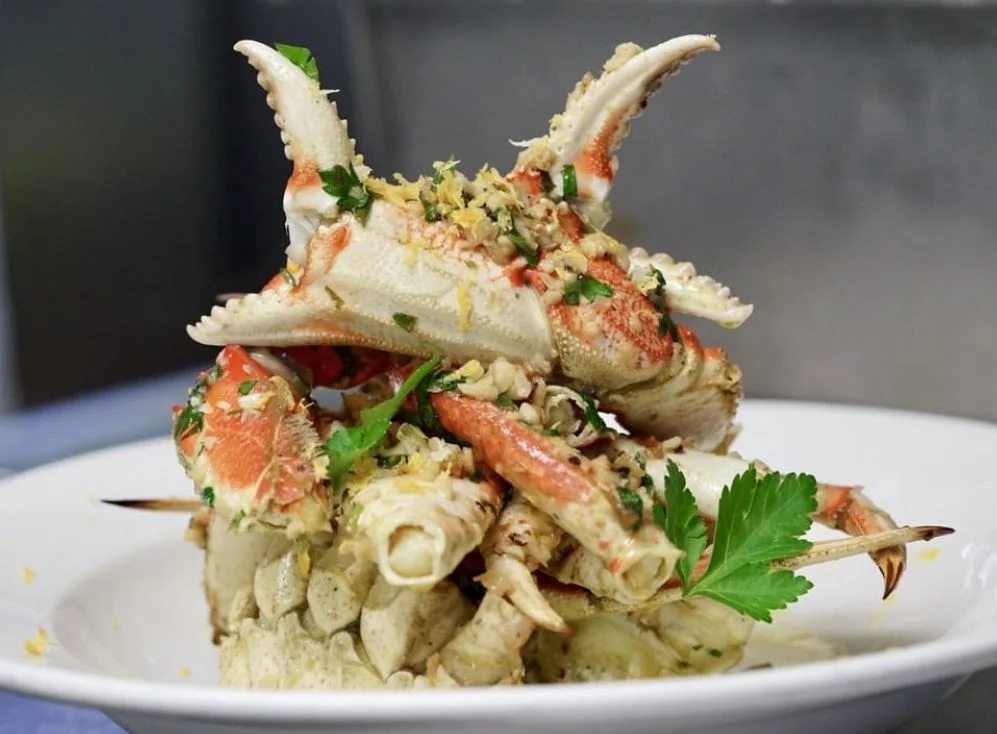 Scoma's Restaurant signature dishes Dungeness CrabWhole Roasted CrabCrab Louis SaladLazy Man 's Cioppino